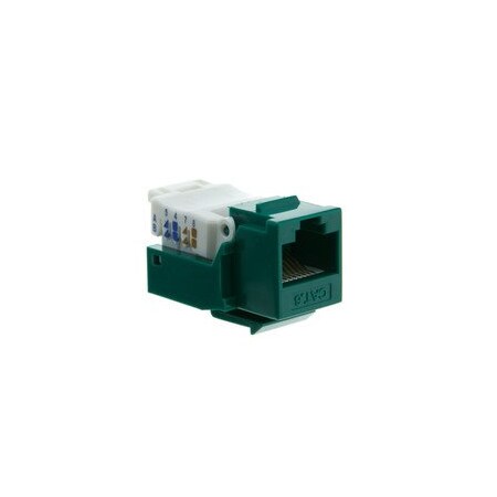 Cable Wholesale Cat6 Keystone Jack, Green, Toolless, RJ45 Female 327-120GR